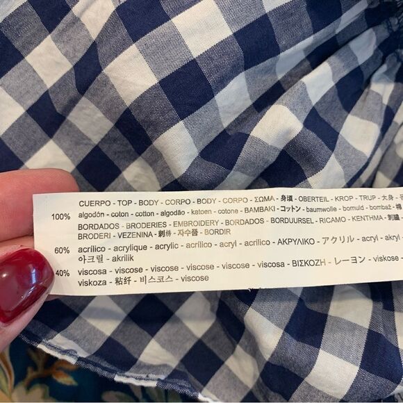 Zara Woman Gingham Wrap Skirt Embroidered Bird NWT Size XS - Picture 12 of 15